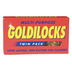 Goldilocks Multipurpose Brass Scouring Pad Twin Packs, Carton of 24