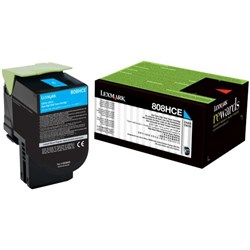 Lexmark 808HC 80C8HC Cyan Laser Toner Cartridge High Yield