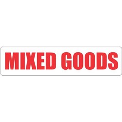 Shipping Label Mixed Goods 30x125mm Red on White, Pack of 250