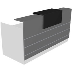 Euro II Reception Counter 2400mm Snowdrift/Storm Pearl/Black