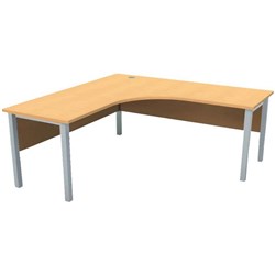 City Workstation 1600mm Silver Legs Tawa