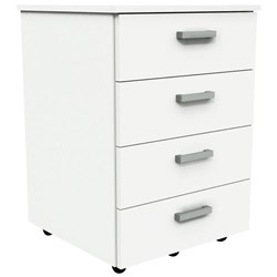 Slimline Mobile 4 Drawer Snowdrift White