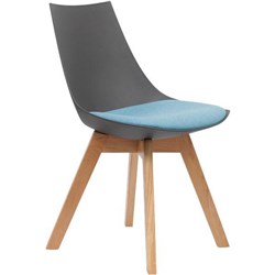 Luna Visitor Chair Motion Felt Ice Blue/Black/Oak