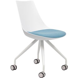 Luna Visitor Chair Motion Felt Ice Blue/White