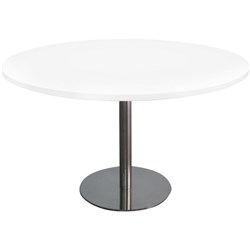 Meeting Table Round 900mm Snowdrift/Chrome