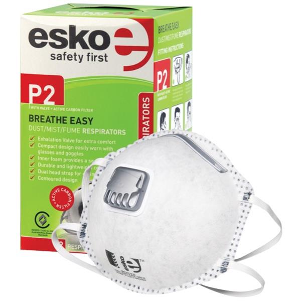 Esko P2 Valved Dust/Mist/Fume Respirator, Box of 12 OfficeMax NZ