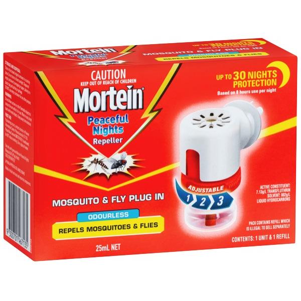 Mortein Peaceful Nights Plugin Insect Control Spray 25ml OfficeMax NZ