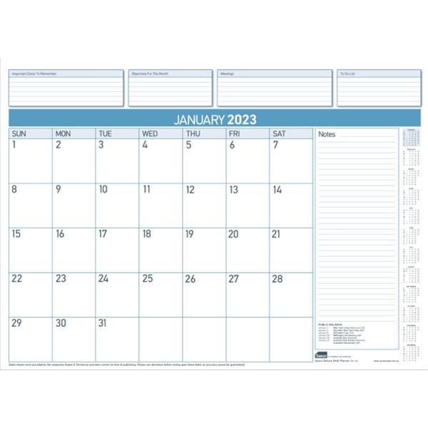 Sasco Deluxe Desk Pad Refill Month To View 2023 OfficeMax NZ
