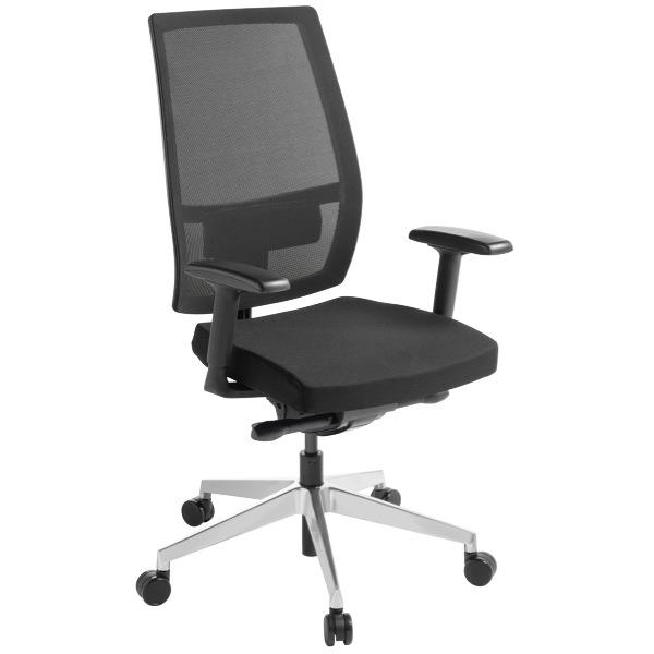 Eden Office Stance Task Chair With Arms Mesh Back Black/Polished Base