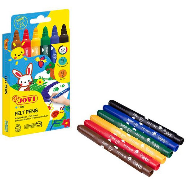 Jovi Maxi Felt Tip Markers Assorted Colours, Pack of OfficeMax NZ