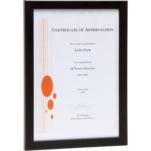 Harrisons A4 Certificate Frame Black Timber OfficeMax NZ