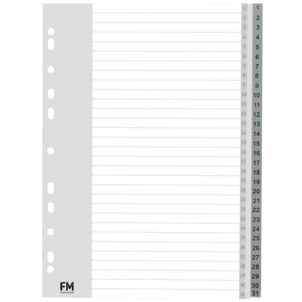 FM Index Dividers Tab 131 A4 Polyprop Grey OfficeMax NZ