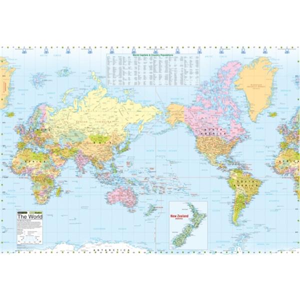 Laminated World Map Large 1000x690mm Officemax Nz