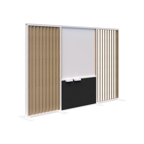 Connect Freestanding Angled Fin/Whiteboard Room Divider 3000x1890mm