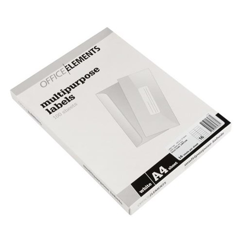 Office Elements Multipurpose Labels 105x37mm 16 Per Sheet | OfficeMax NZ