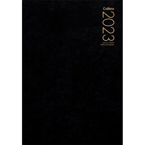 Collins 1 1 4 Hour Appointment Diary 1 Day To A Page 21 Black Officemax Nz