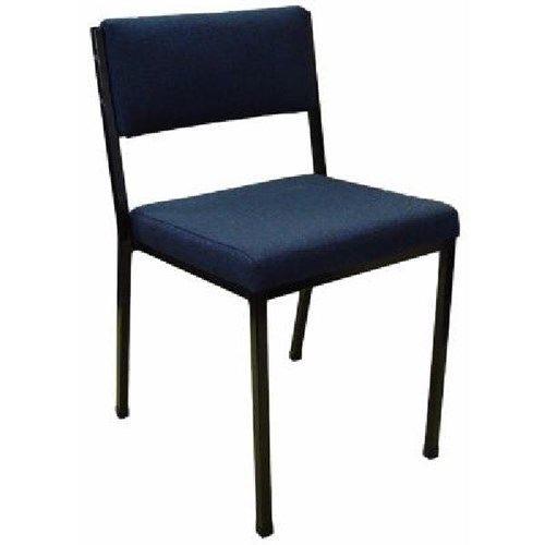 Ms2 Stacker Chair Black Frame Steel Blue Fabric Officemax Nz