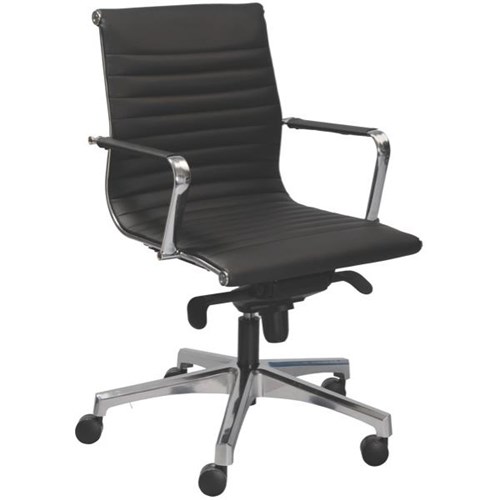 Contempo Executive Chair Mid Back Synthetic Black Fabric