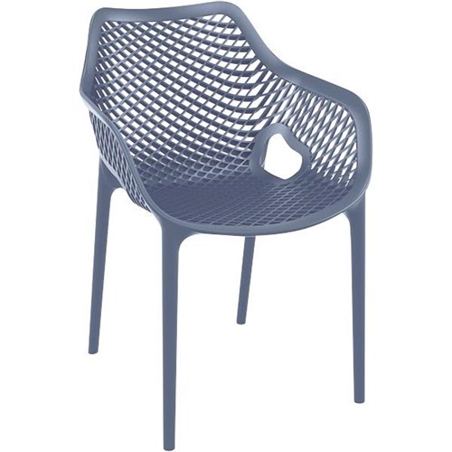 Oxygen Outdoor Cafe Chair With Arms Charcoal Officemax Nz
