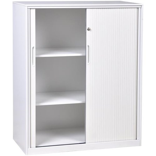 proceed 3 tier tambour cabinet white with pvc doors 1200mm
