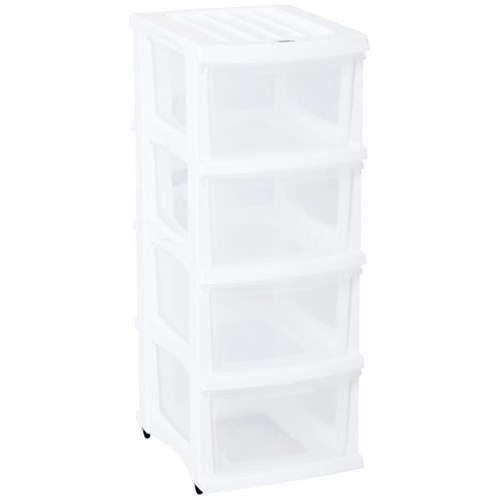 Taurus Storage Drawer 4 Drawer White OfficeMax NZ