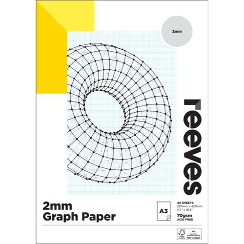 Reeves a3 graph pad 70gsm 2mm 40 sheets | officemax nz