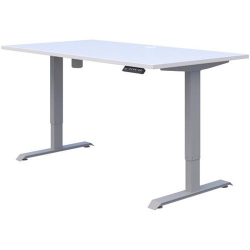Duo Ii Electric Height Adjustable Desk 1500x800mm Snowdrift Silver