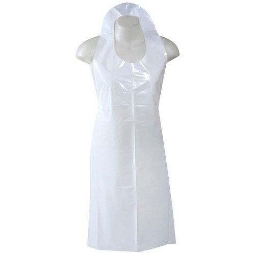 Eagle LDPE Disposable Apron 620x1200mm 22 Micron White, Carton of 100 OfficeMax NZ