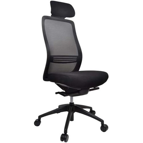 Konfurb Luna Office Chair With Headrest Mesh Back Black Officemax Nz