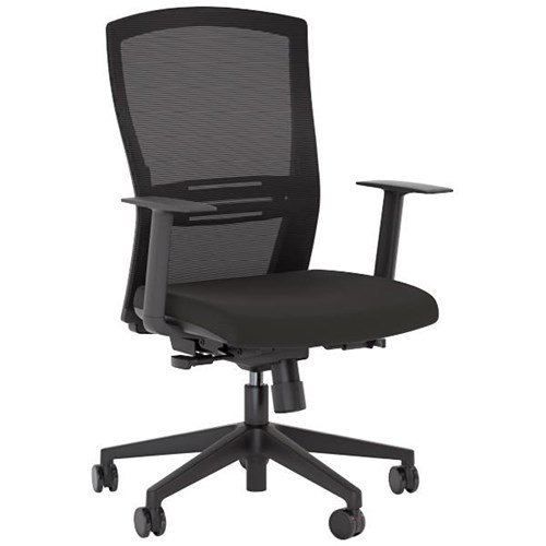 Breeze Task Chair With Arms Mesh Back Black/Black OfficeMax NZ