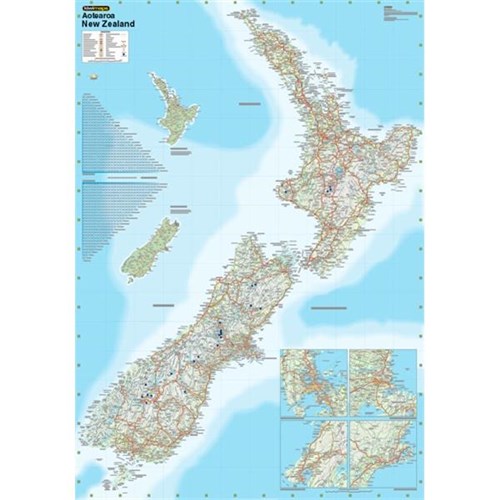 New Zealand Laminated Wall Map 610x0mm Officemax Nz