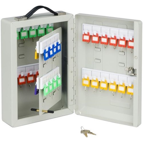 Key Cabinet Plus Tags Holds 40 Keys Ivory Officemax Nz