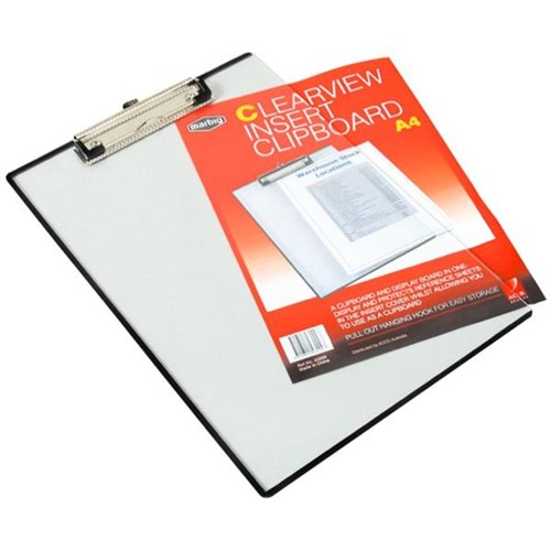 Marbig Clearview Insert Clipboard A4 Clear OfficeMax NZ