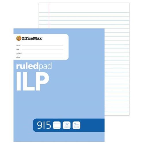OfficeMax ILP Writing Pad 9mm Ruled 32 Leaves OfficeMax NZ