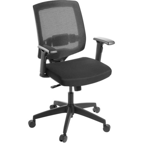 Comet Meeting Chair Mesh Back Adjustable Arms Black Officemax Nz
