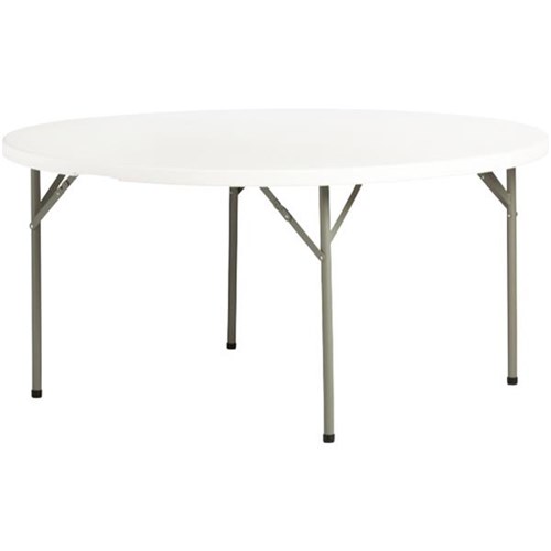 Life Folding Table Round 1500mm White, Round Table Folding