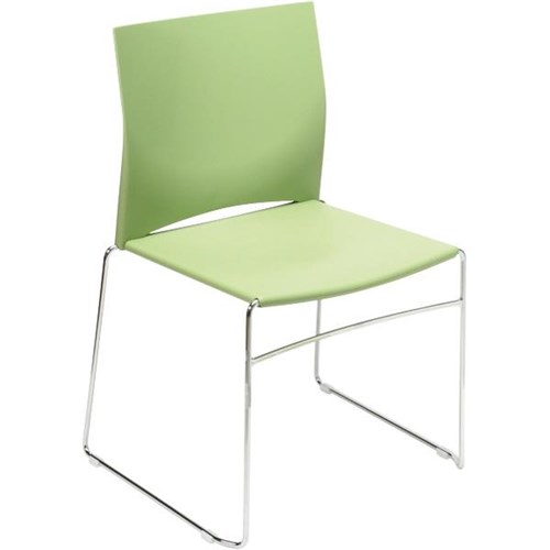 Eos Web Cafe Chair Chrome Sled Base Avocado Officemax Nz