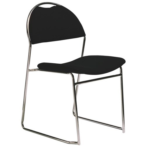 Lift Visitor Chair Chrome Sled Base Black Fabric Officemax Nz