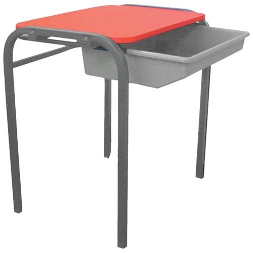 Sitrite Multi Reversible Top School Desk With Tote Tray 725mm Red