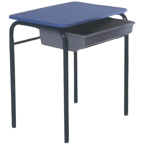 Sitrite Multi Fixed Lid School Desk Tote Tray 685mm Blue Black