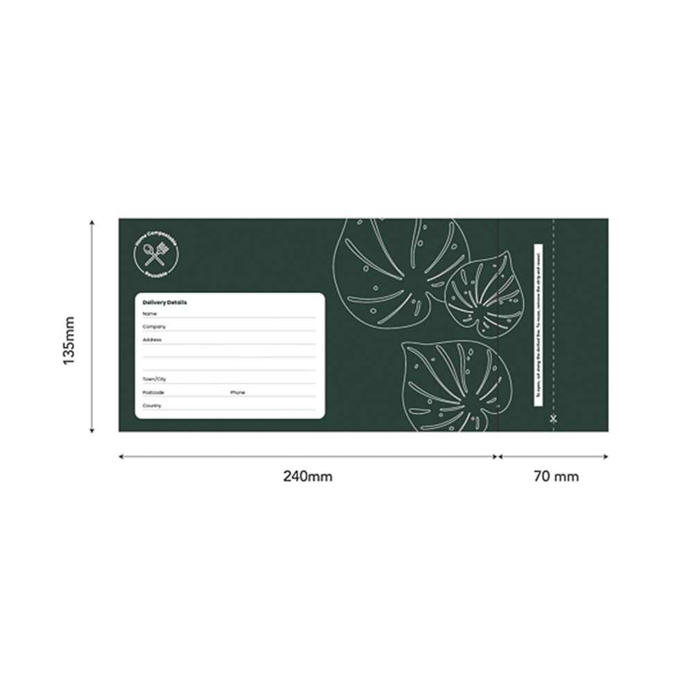 Ecopack DLE Compostable Resealable Courier Bags 135x240mm, Pack of 100