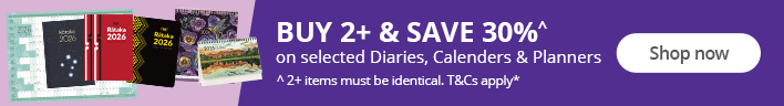 Buy 2+ identical and SAVE 30% on selected Diaries, Calenders and Planners. Shop now