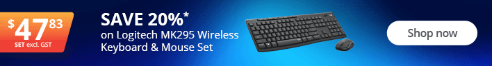 SAVE 20%* on Logitech MK295 Wireless Keyboard & Mouse Set. Shop now