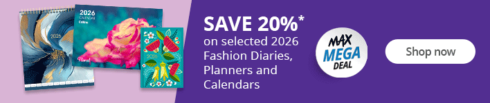 Save 20%* on selected 2026 Fashion Diaries, Calendars and Planners. Shop now.