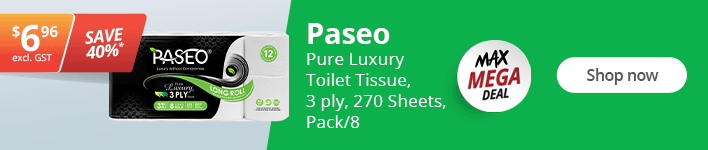 SAVE 40% on Pack of 8 Paseo Pure Luxury Toilet Tissues, 3 ply, 270 Sheet . Shop now