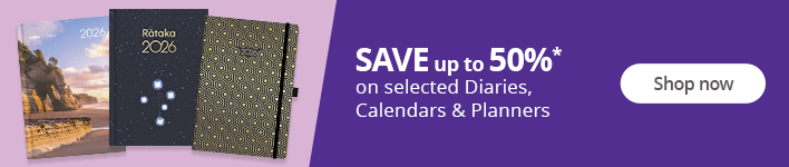 Save up to 50%* on selected Diaries, Calendars and Planners. Shop now