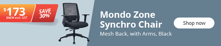 Save 30%* on Monzo Zone Synchro Chair, Mesh Back, with Arms, Black. Shop now!
