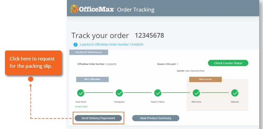 Click Send Deliver Paperwork