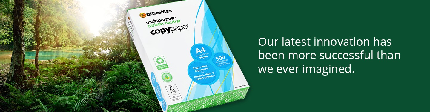 OfficeMax plastic-free copy paper wrap saves waste to landfills