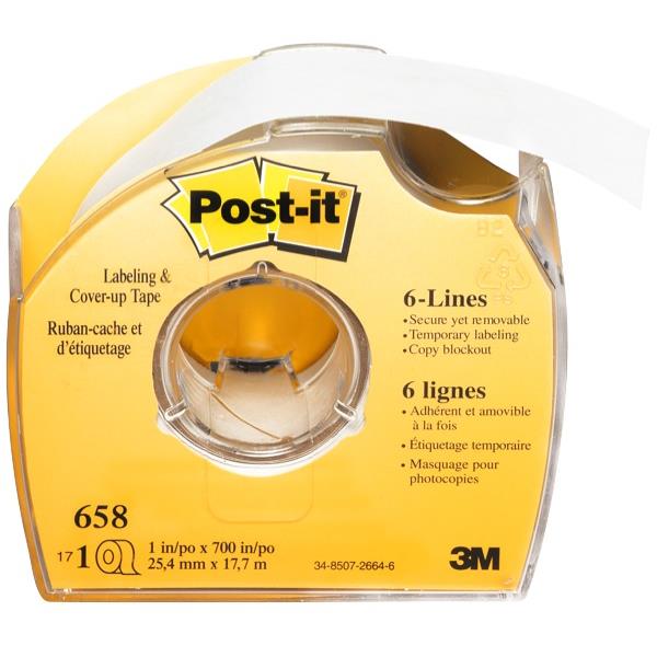 Postit® 658 Labelling & CoverUp Correction Tape, 6 Line Width